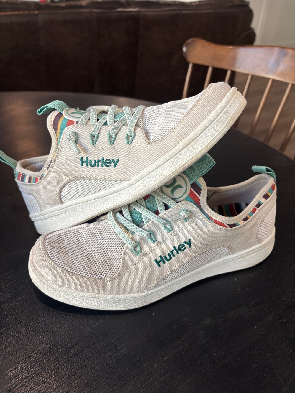 Hurley Castaico Cream Low-Top Lace up Casual Slip on Sneakers - Picture 5 of 9